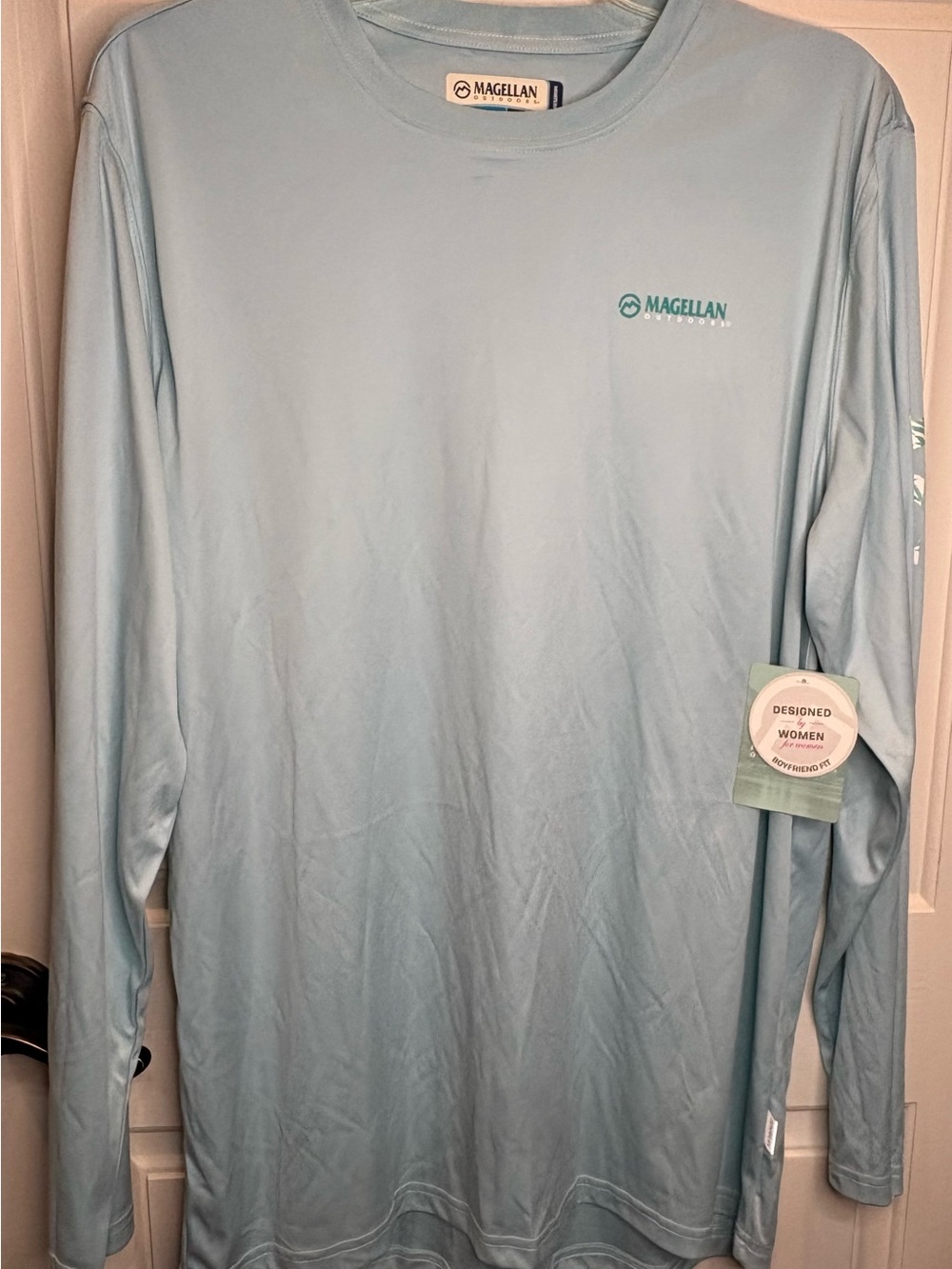 Magellan Outdoors Fish Gear Women's XL Blue Long Sleeve Crew Neck Tee